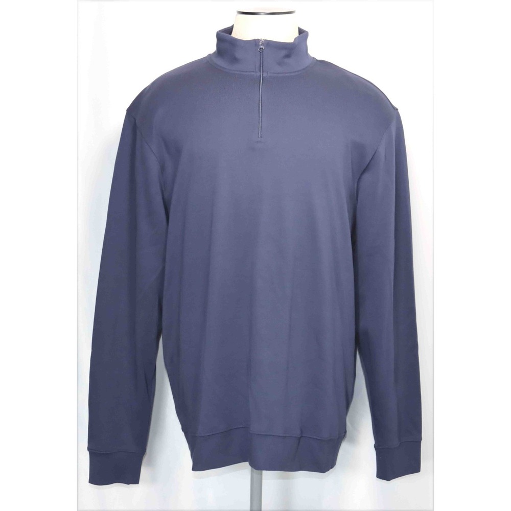 NEW Vineyard Vines Navy 1/4 Zip Pima Cotton Pullover Sweatshirt Mens Size XL